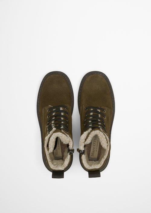 Lace-up boots model Elisa — Dark green