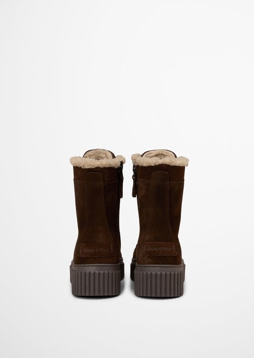 Lace-up boots model Bianca — Dark brown