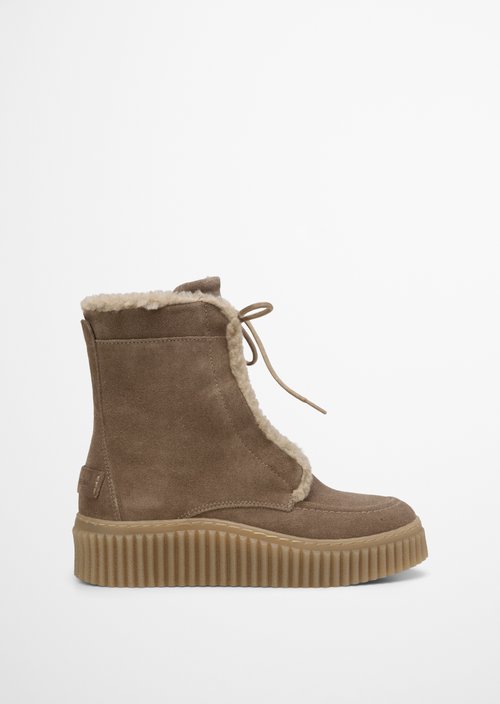 Lace-up boots model Bianca — Grey