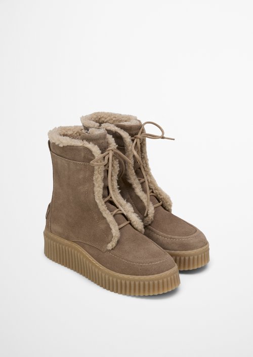Lace-up boots model Bianca — Grey