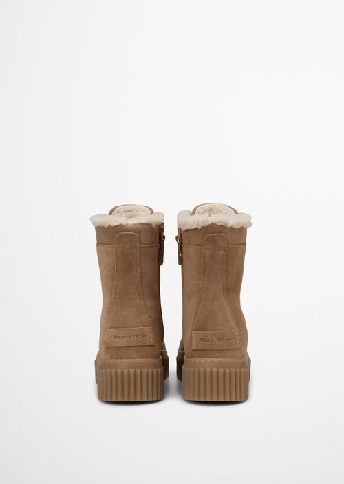 Lace-up boots model Bianca — Beige