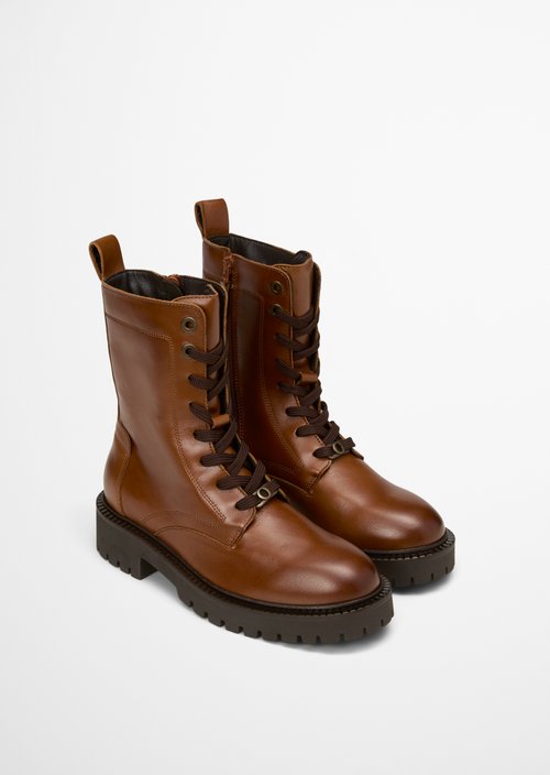 Lace-up boots — Cognac