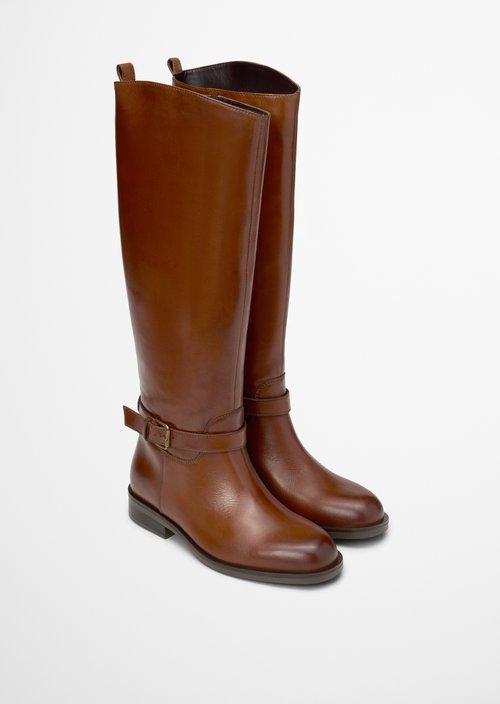 Long-shaft boots — Cognac