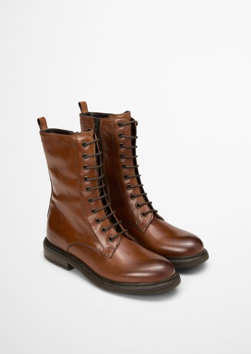 Lace-up boots — Cognac