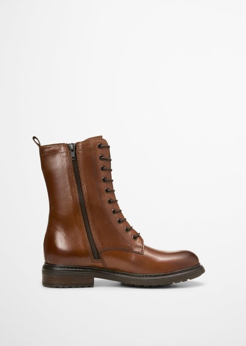 Lace-up boots — Cognac