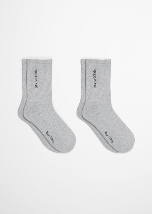 Sporty ribbed socks — Mid grey