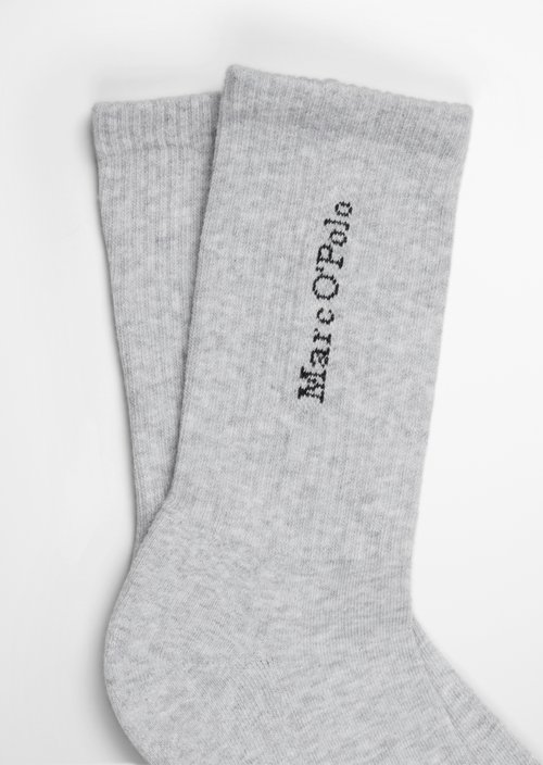 Sporty ribbed socks — Mid grey