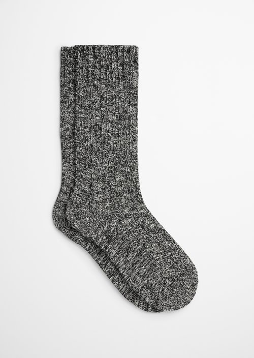 Rib knit socks — Black