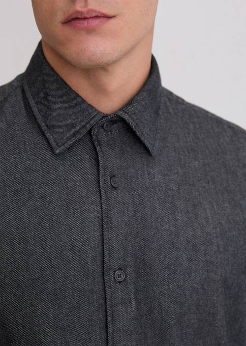 Denim shirt shaped made from pure organic cotton blue Long