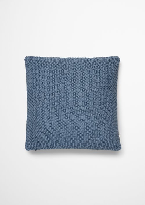 Marc O'Polo Sierkussen model Nordic Knit, blauw, 50x50, 100% Biologisch katoen