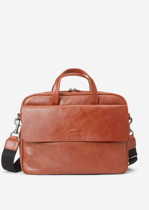 Business bag burnt cognac in front view