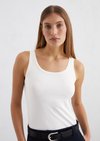 Marc O'Polo Tanktop slim, Dames, wit, L, 96% Katoen, 4% Elasthaan