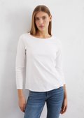 Longsleeve regular in organic cotton fabric - white
