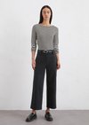 Marc O'Polo Wijde broek van interlock-jersey, Dames, zwart, 46, 52% Katoen, 40% Polyamide, 8% Elasthaan