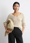 Marc O'Polo Pullover regular, Damen, beige, Gr. xxs, 100% Baumwolle