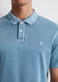 Piqué regular polo shirt made of organic cotton - blue