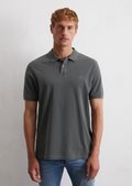 Piqué regular polo shirt made of organic cotton - black