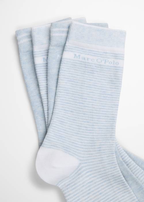 Chaussettes en coton biologique light blue melange en vue détaillée