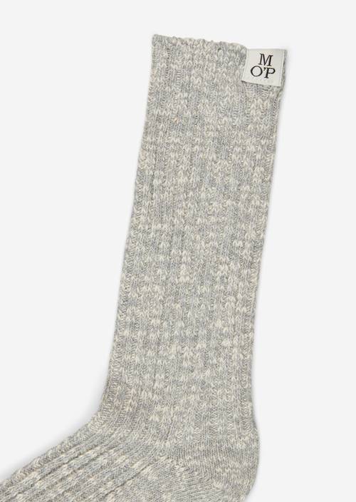 Calcetines en punto de canalé soft stone melange en vista detallada
