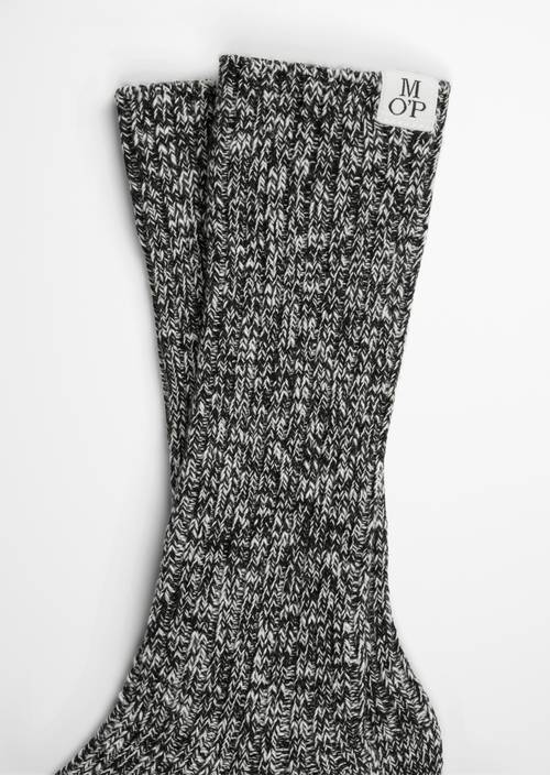 Calcetines en punto de canalé black en vista detallada