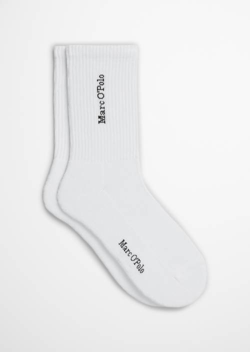 Sportieve ribsokken white in vooraanzicht