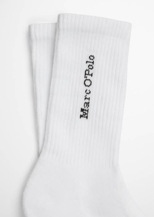Sportieve ribsokken white in detailaanzicht