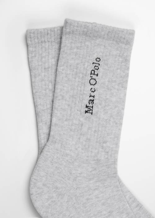 Sportieve ribsokken cool grey in detailaanzicht