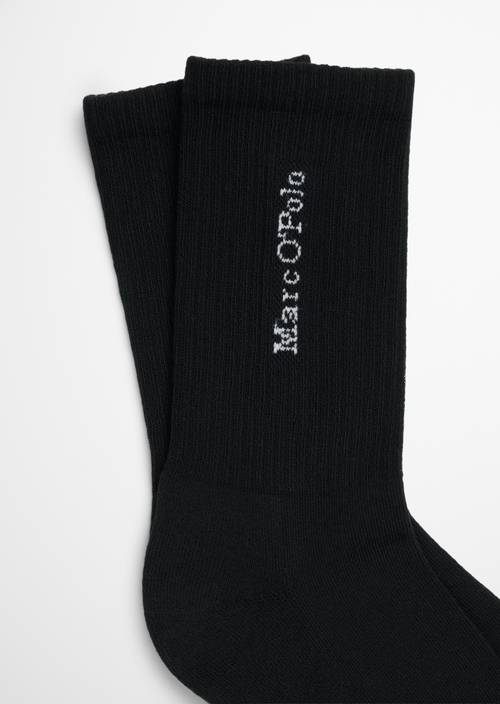 Sportieve ribsokken black in detailaanzicht