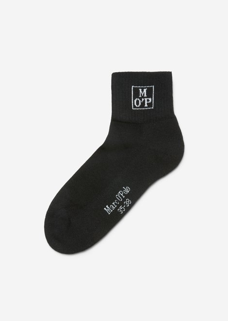 Marc O'Polo Sportieve kwart sokken, Heren, zwart, 35-38, 88% Katoen, 11% Polyamide, 1% Elasthaan