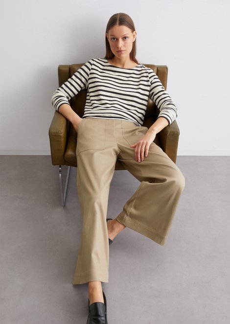 Marc O'Polo Gestreepte longsleeve relaxed, Dames, wit, Xs, 100% Katoen
