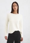 Marc O'Polo Strickpullover slim, Damen, weiss, Gr. xl, 100% Baumwolle