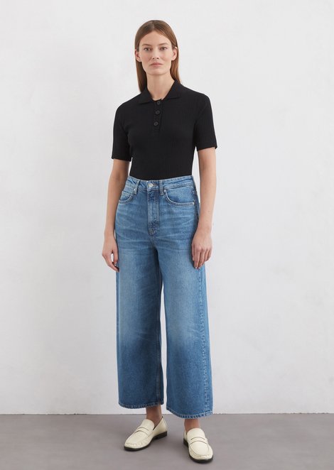 Marc O'Polo Jeans model Tolva wijde hoge taille, Dames, blauw, 25, 76% Lyocell, 24% Katoen