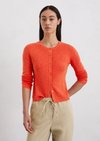 Marc O'Polo Feinstrick-Cardigan slim, Damen, rot, Gr. m, 90% Baumwolle, 10% Leinen