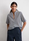 Regular patterned tunic blouse made of lightweight cotton