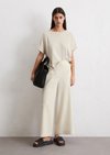 Marc O'Polo Culotte wijd cropped, Dames, beige, 32, 90% Lyocell, 10% Linnen