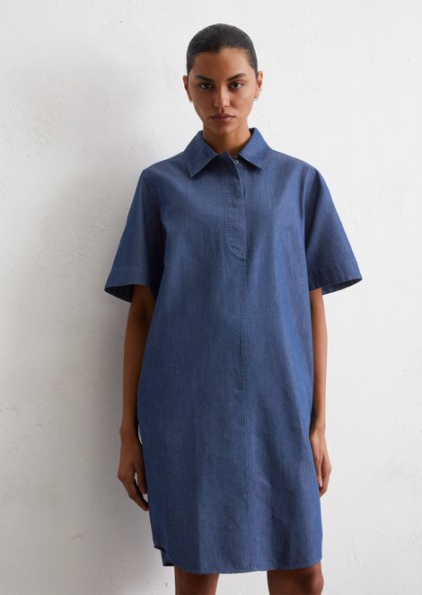 Marc O'Polo Relaxte denim jurk, Dames, blauw, 38, 82% Katoen, 18% Lyocell