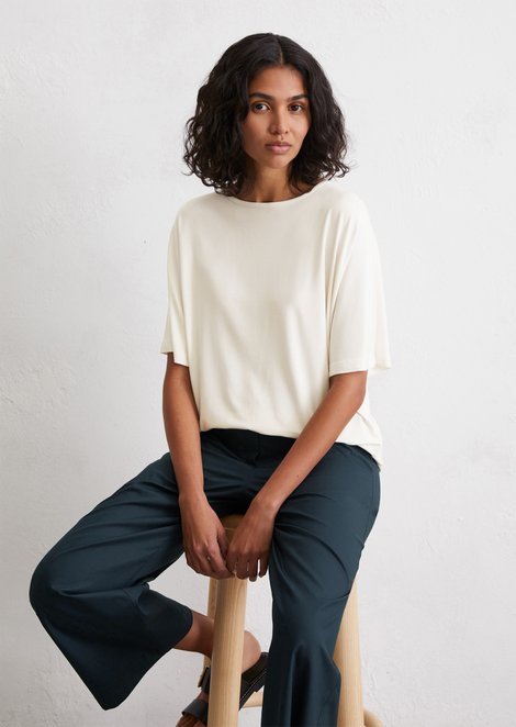 Marc O'Polo T-shirt, Dames, wit, L, 56% Viscose, 37% Modal, 7% Elasthaan