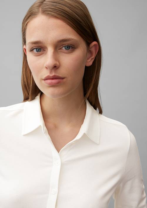 Jersey-Bluse regular off white in Detailansicht