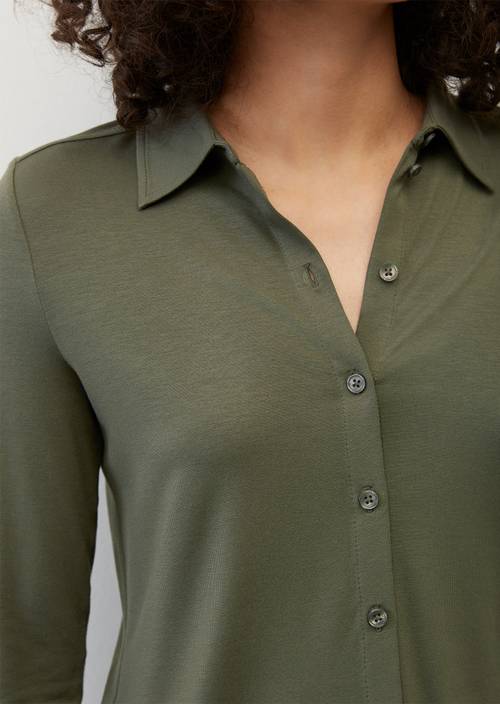 Jersey blouse, regular fit olive crop in detail view