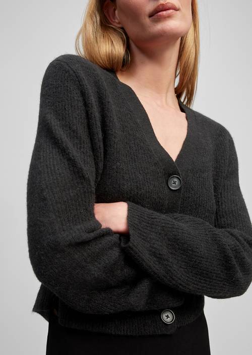 Kardigan se špičatým výstřihem black - Obrázek produktu 2