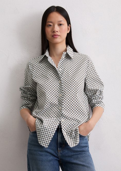 Marc O'Polo A-vorm blouse, Dames, blauw, 42, 100% Katoen