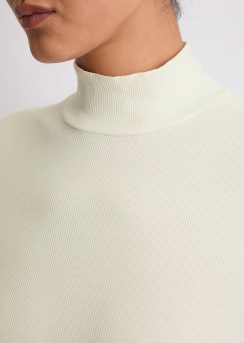 Rollkragen-T-Shirt slim aus TENCEL™ Modal weiss Kurzarm MARC