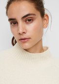 Knitted bouclé jumper made of soft blended new wool - beige
