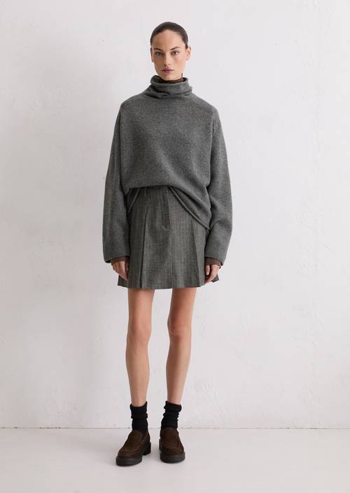 Rollkragenpullover relaxed aus Merinowolle-Mix