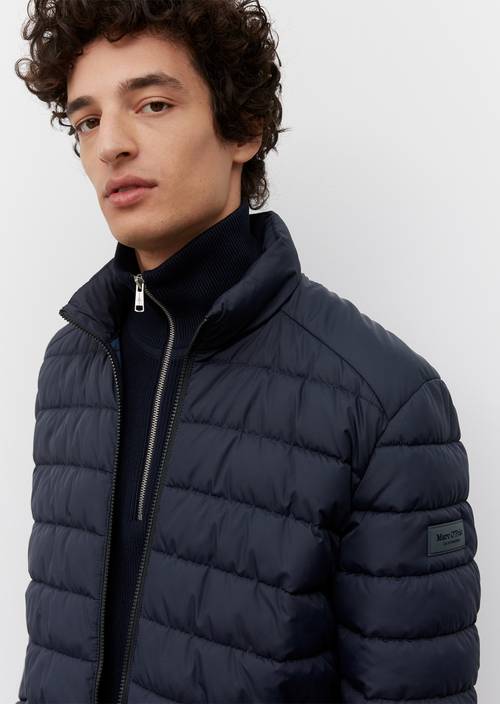 Quilted jacket dark navy in detail view