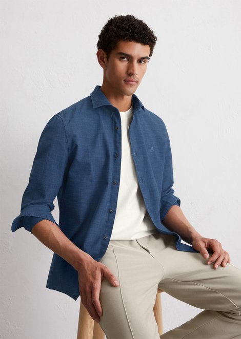 Marc O'Polo Shirt in de vorm van, Heren, blauw, M, 100% Katoen
