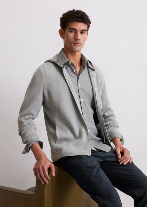 Marc O'Polo DfC vest met capuchon regular, Heren, grijs, 3xl, 100% Katoen