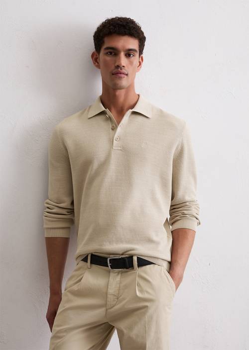 Fashion Herren Pullover Marco Polo Long Sleeve Polo Shirt Piqué