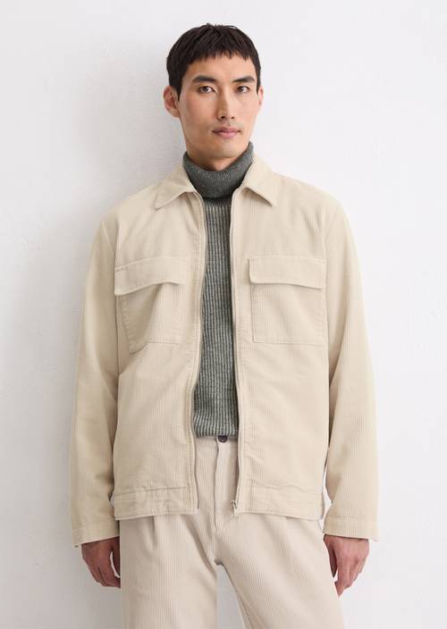 Overshirt gray silk in front view