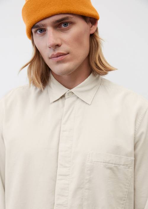 Regular long sleeve shirt gray silk in detail view